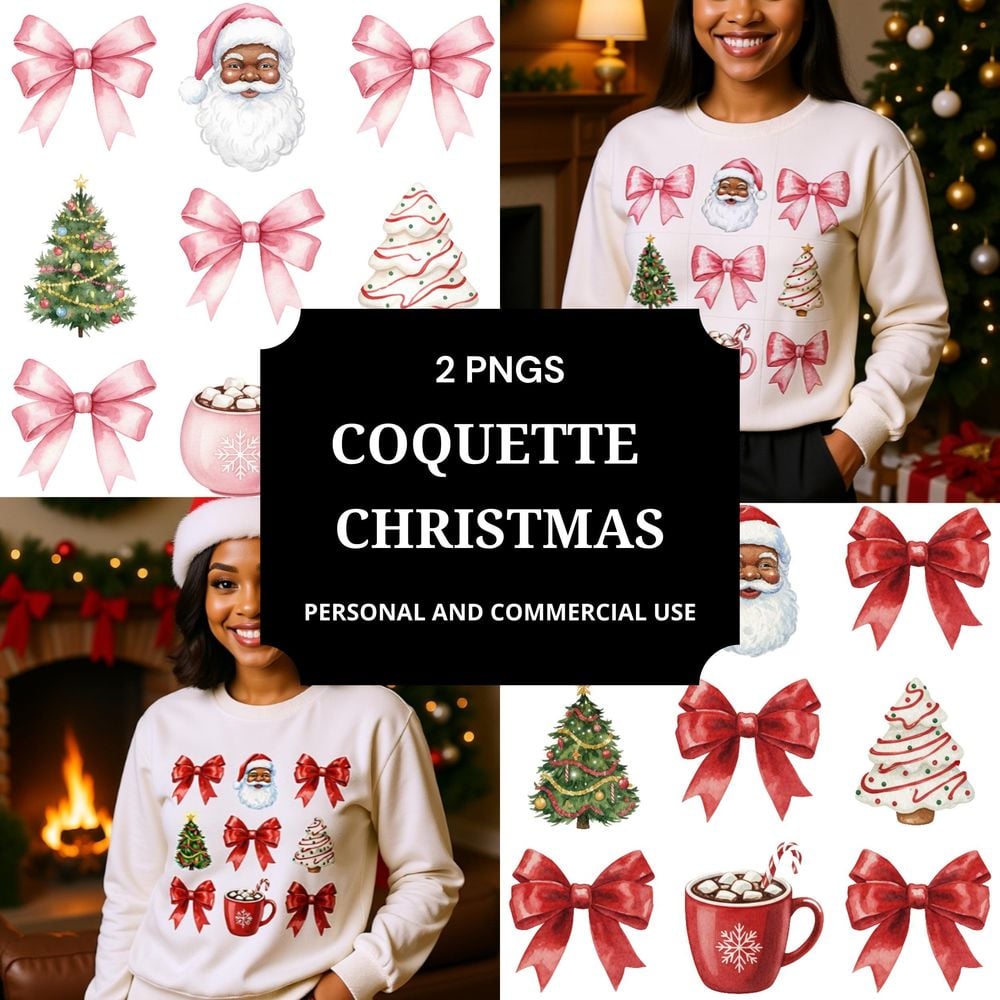 Festive & Fun: Custom African American Santa Christmas Sweat...