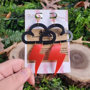 Large Black Cloud, Large Red Lightning Bolt