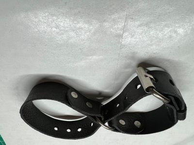 Black leather bondage bracelet 