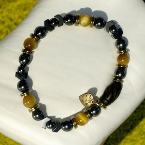 8" - Hematite and Golden Tiger Eye