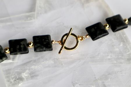 The gold-filled toggle on the Morenne Necklace