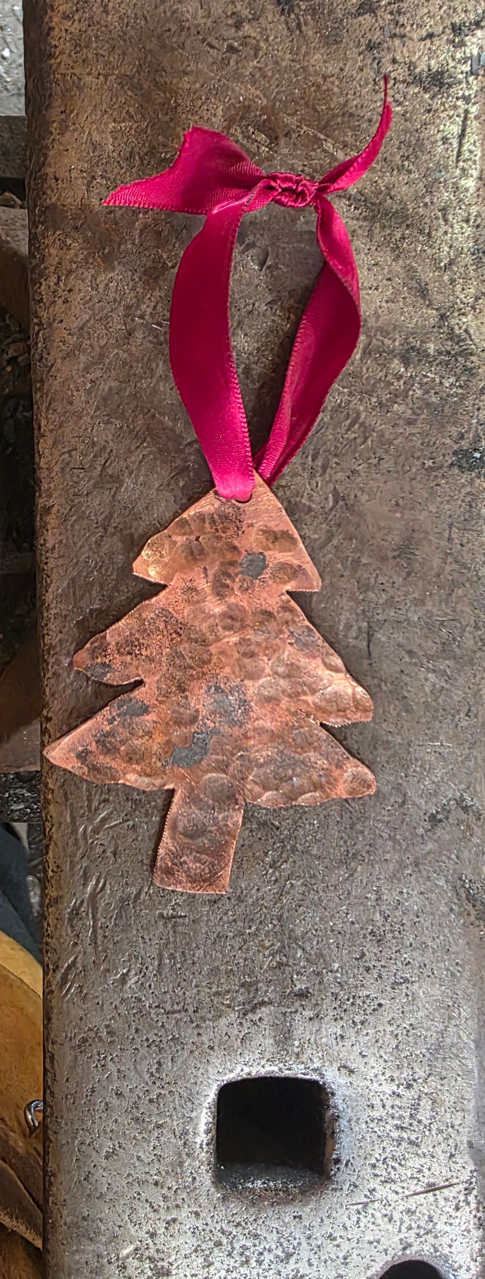 Copper Christmas tree ornament 