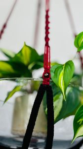 Red and black/ charcoal beading 