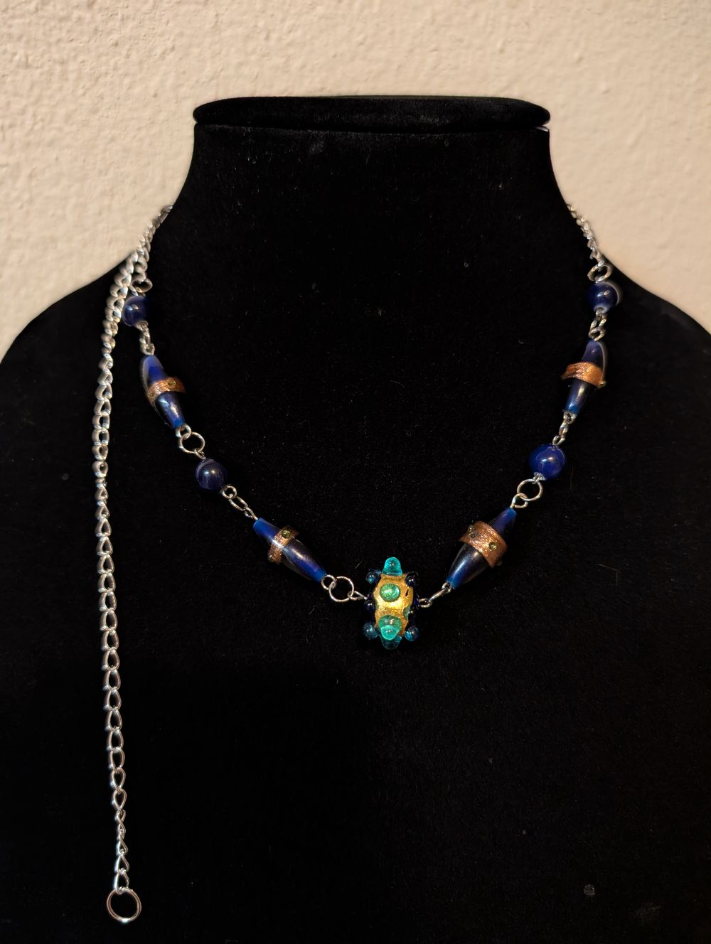 Cobalt lampwork necklace 