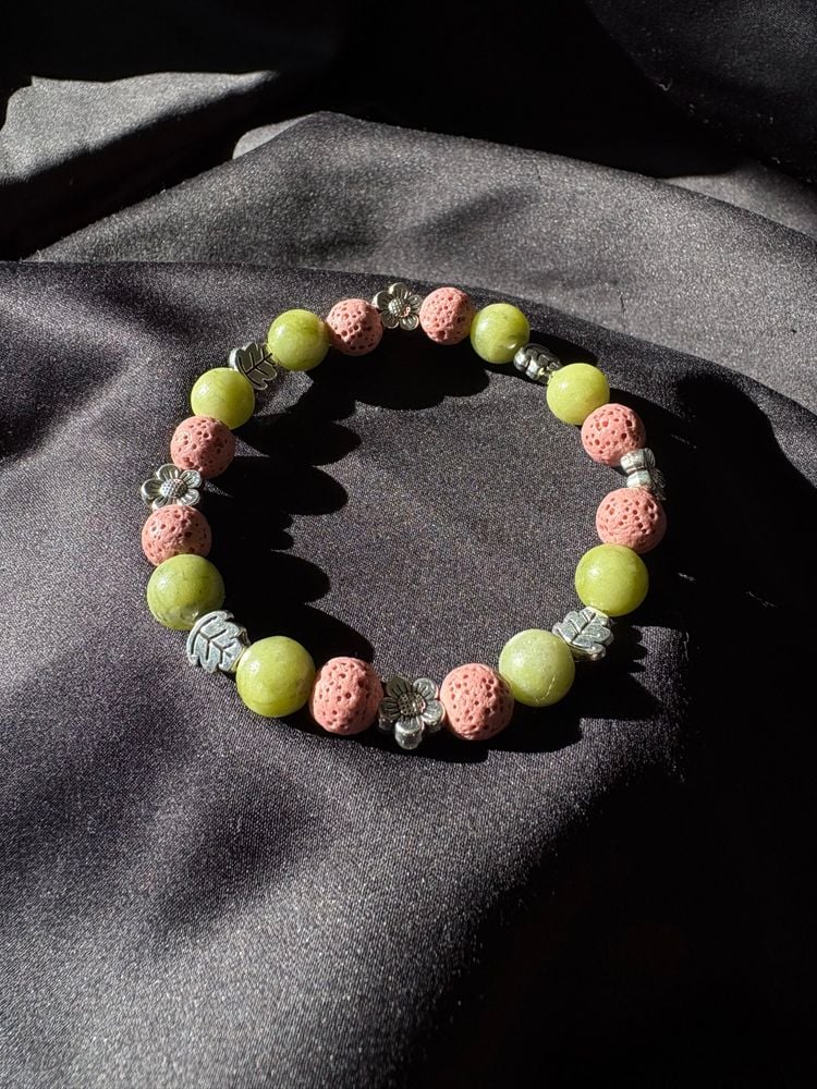  Diffuser Bracelet with Essential Oil Blend - China Jade & Lava Stone - Medium