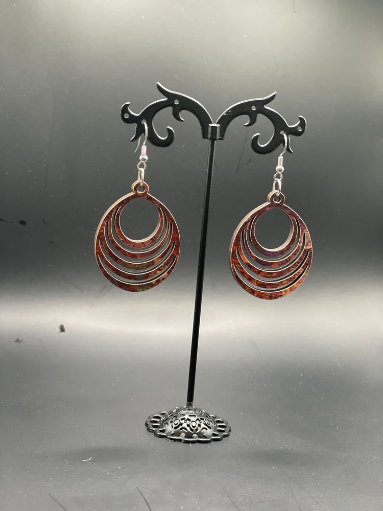 Geometric Circular Earrings - Laser Cut Design
