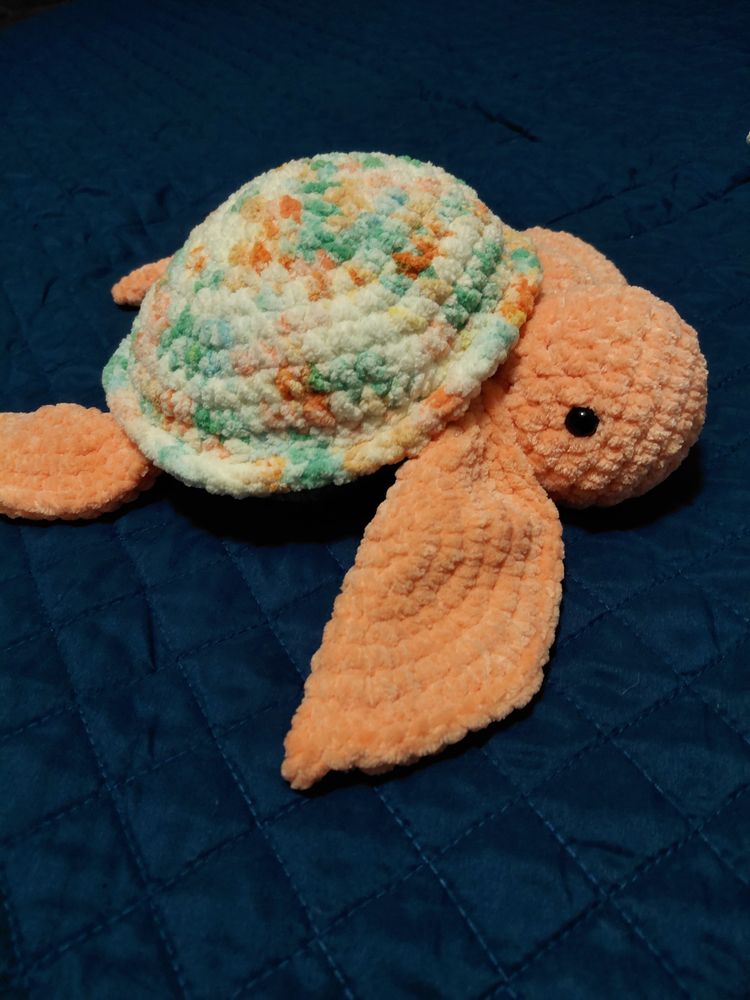 Watercolor Crochet Sea Turtle- Medium/Large