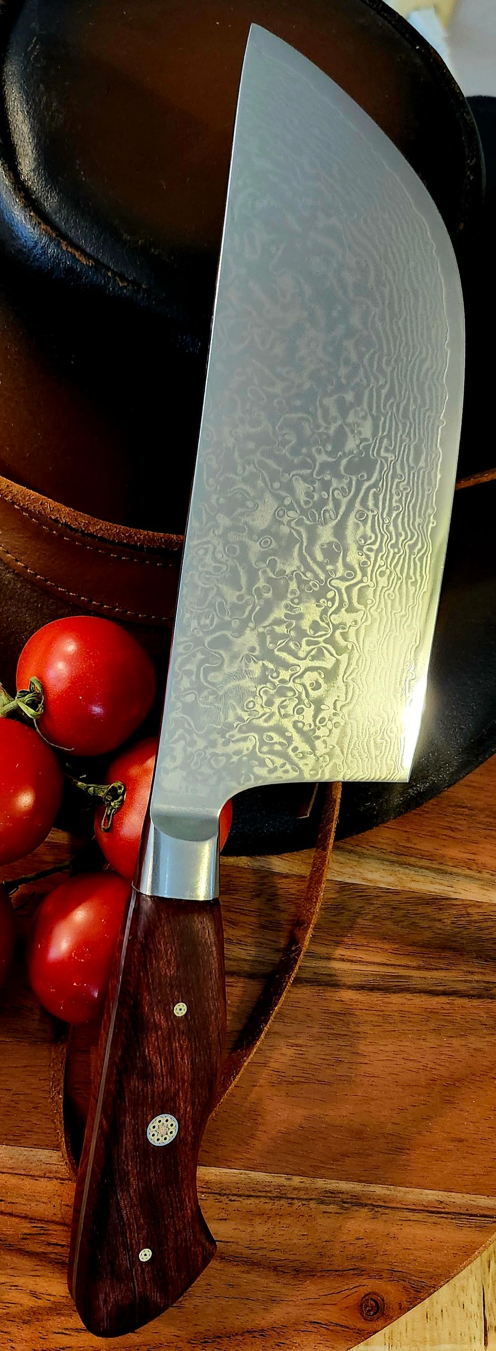Cleaver 67 Layer Damascus with Quilted Bubinga Handles 