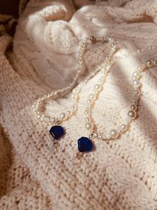 Both variants of the Blue Shell Pearl Necklace