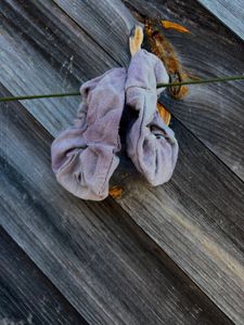 Lavender scrunchies dyed with Poppy petals