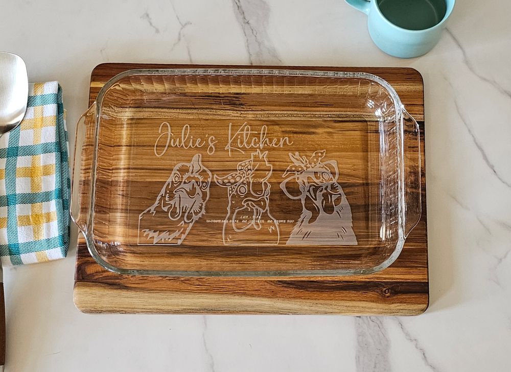Funky Chicken Glass Baking Pan 9x13