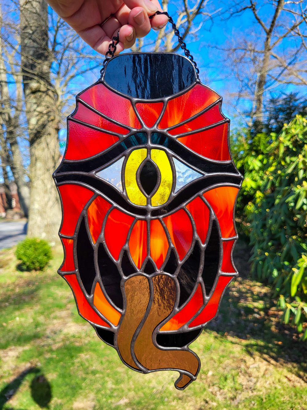 Lantern Yokai Stained Glass