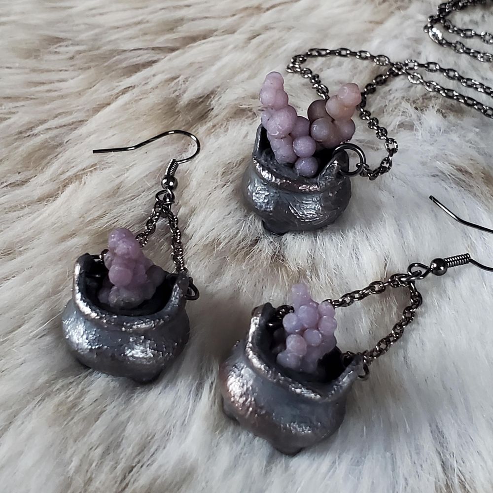Cauldrons of Chaos - Copper Electroformed Necklace and Earri...