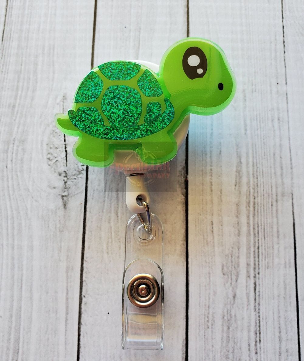 Baby Turtle Badge Reel (Glows-in-the-dark), Reptiles, Veteri...