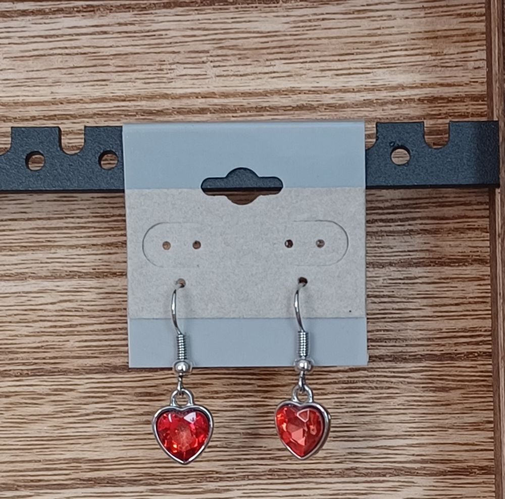 Faceted Jewel Heart Earrings