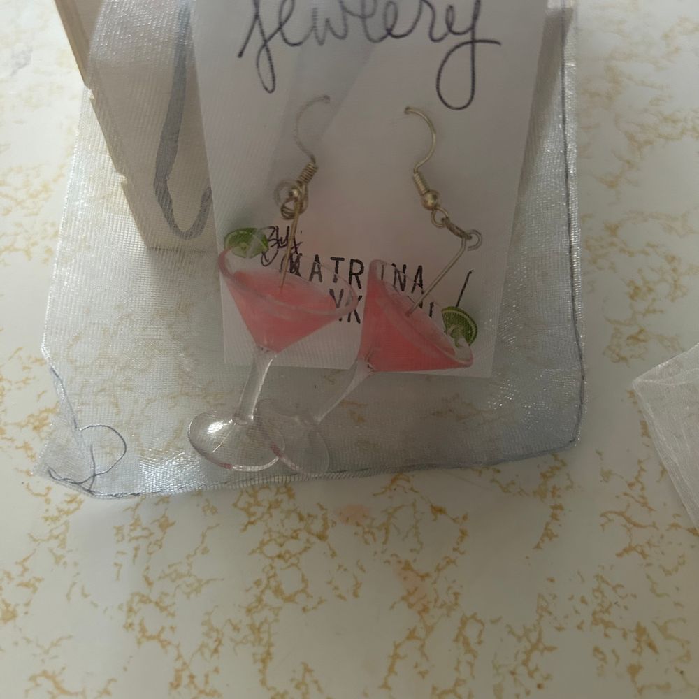 Adult Drink Earrings Cosmopolitan 