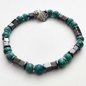 7" - Turquoise and Magnetic Hematite