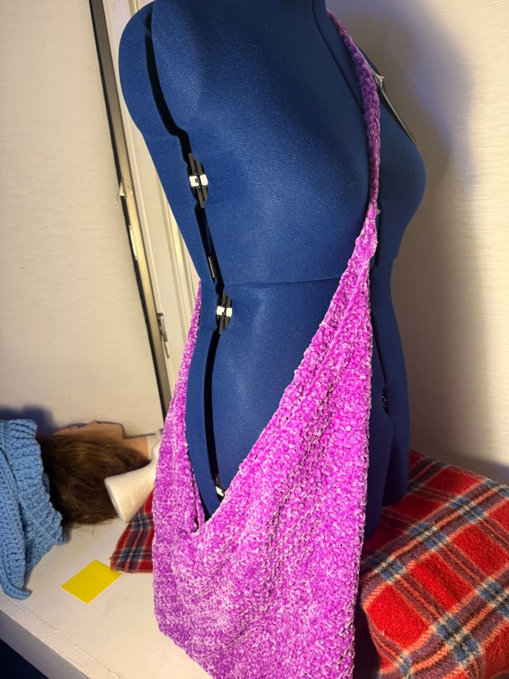 XL Purple Crossbody Plush Bag/Purse