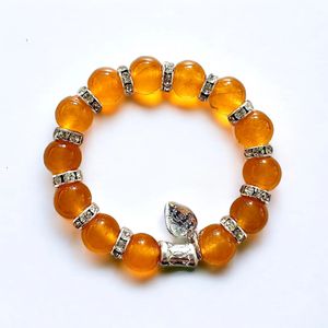 7" - Stretch Bracelet | Orange Jade