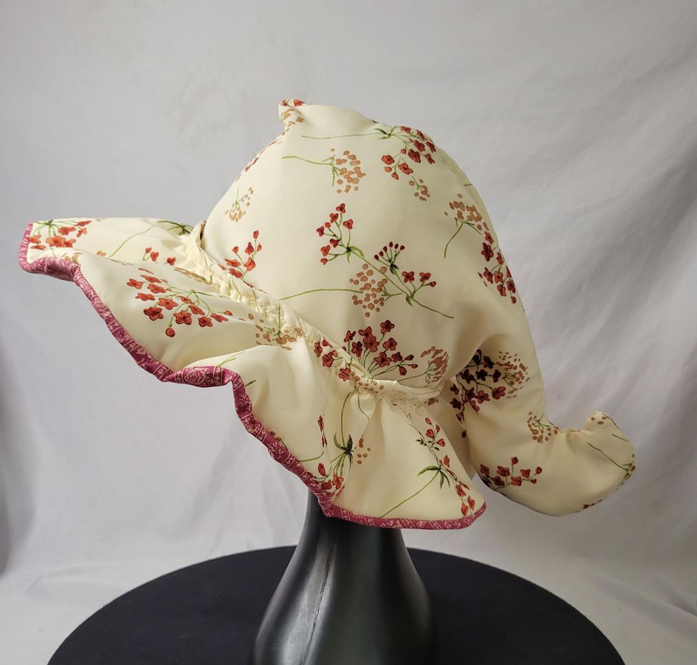 Cream Floral Witch Hat