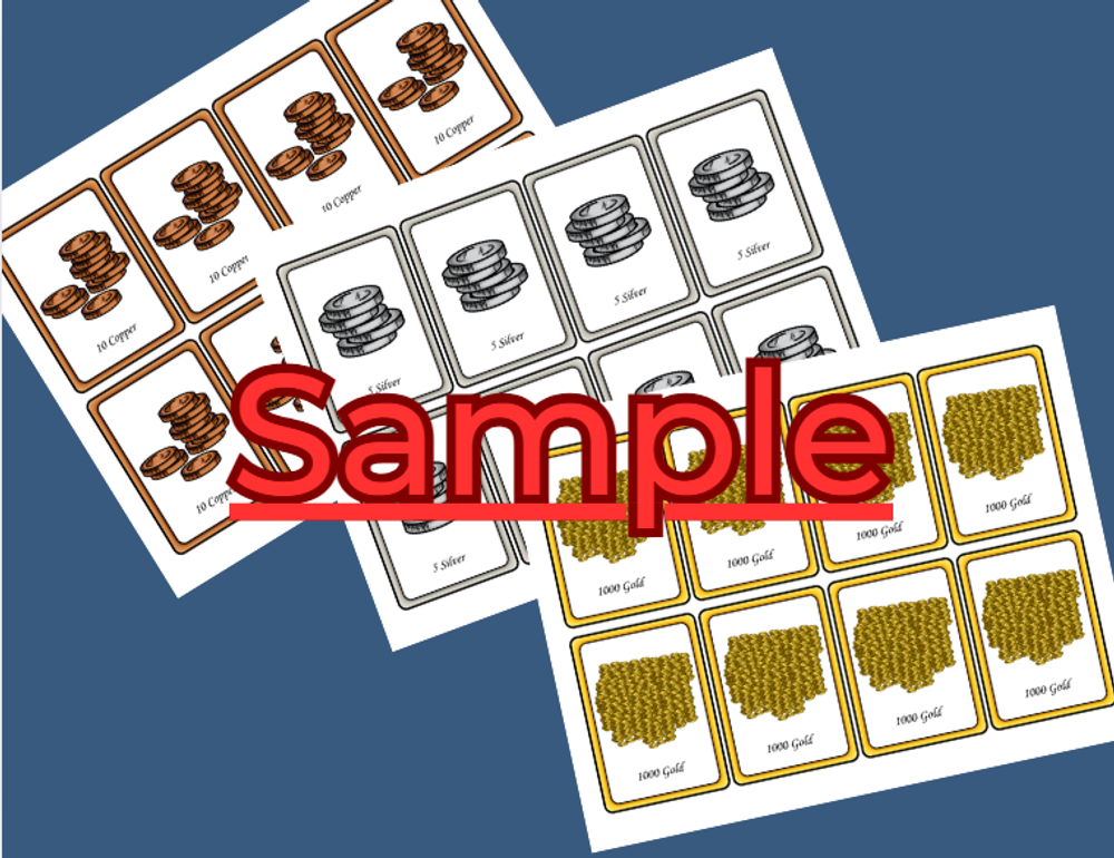 Printable Currency Cards