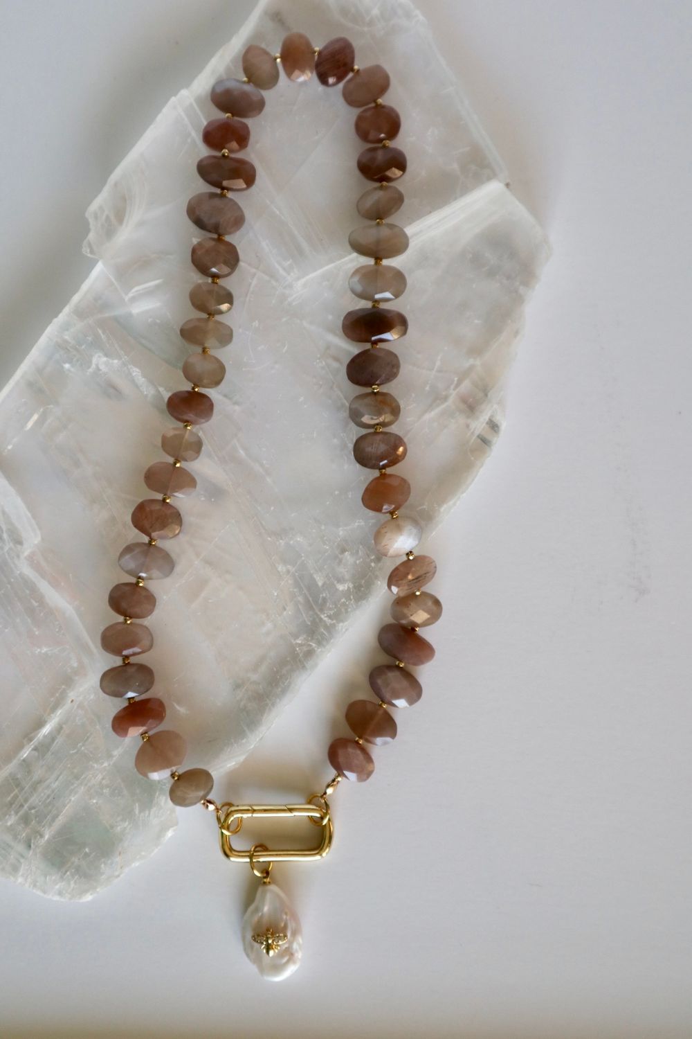 Lucent - Peach Moonstone Necklace