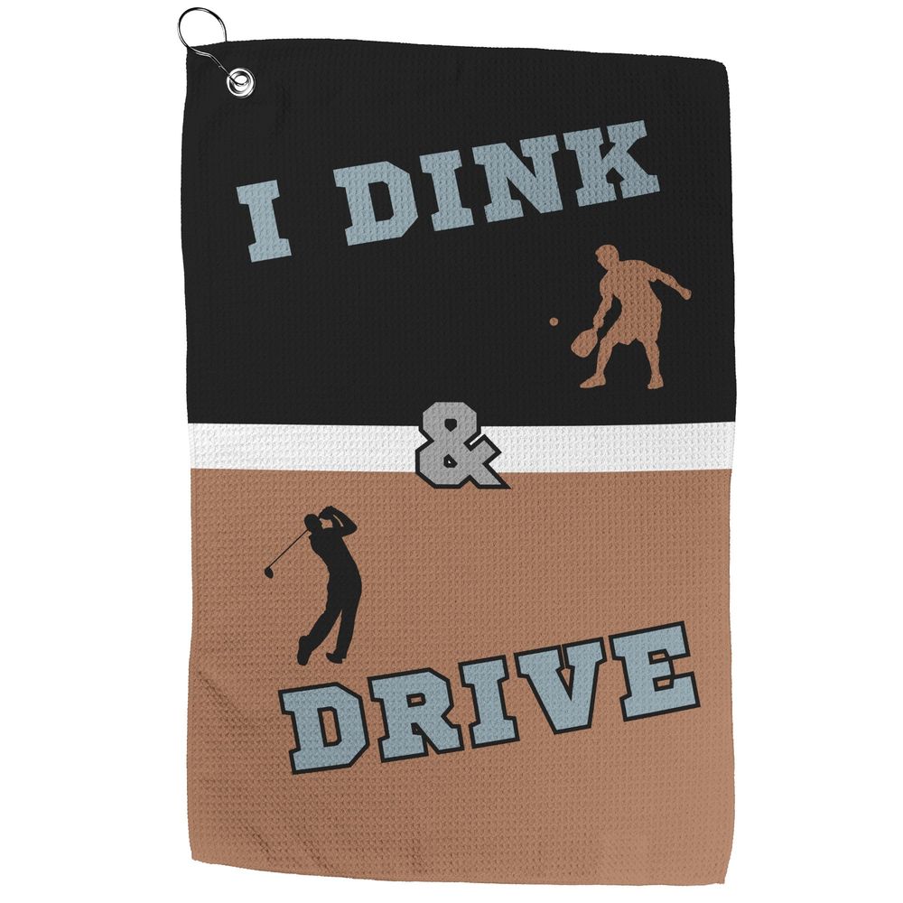 I Dink & Drive - Men's Golf Towel (Black & Brown)