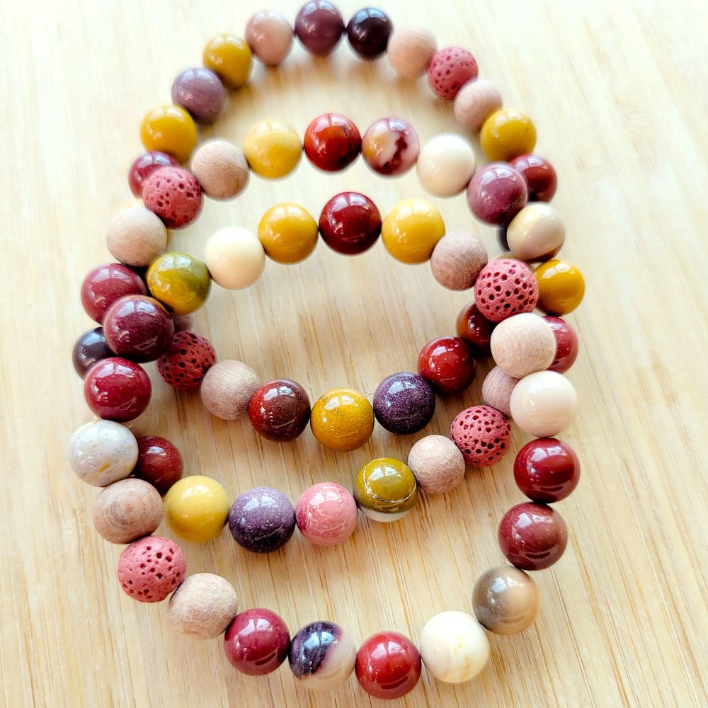 Rust- Red Mookaite Gemstone Bracelet