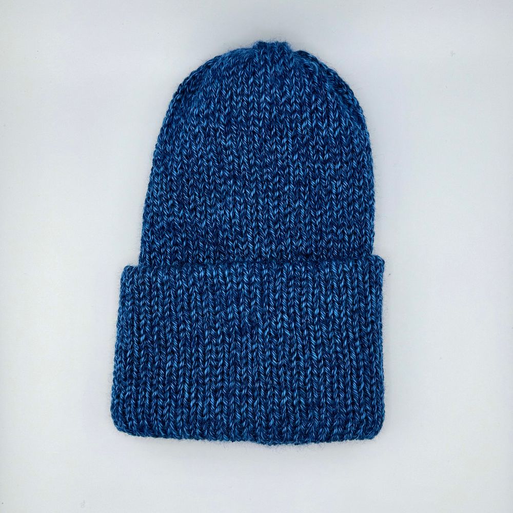 Ultra Soft Knitted Beanie w/ Foldable Brim - Celestial Blue