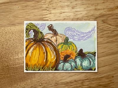 Painting zoomed in on flat surface