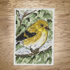 Painting shown on flat surface