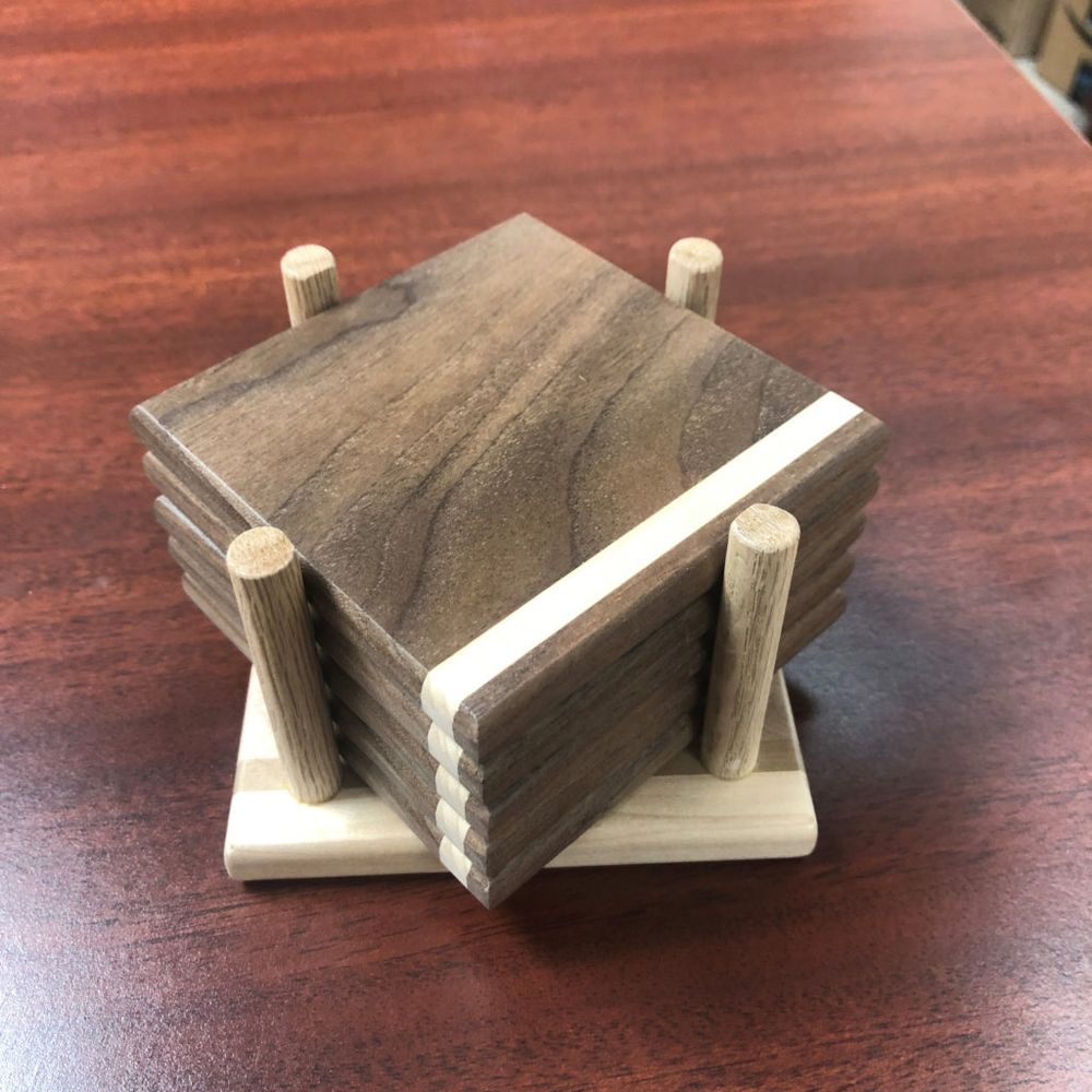 Hardwood Drink Coasters - Set of 4