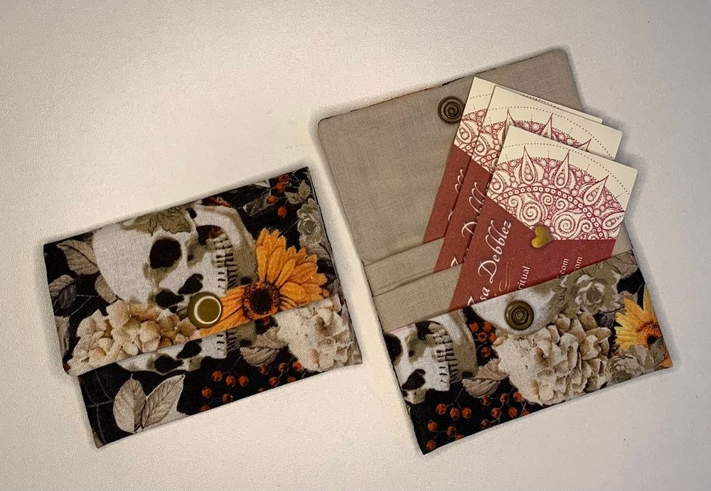 Dark Floral Skull Wallet