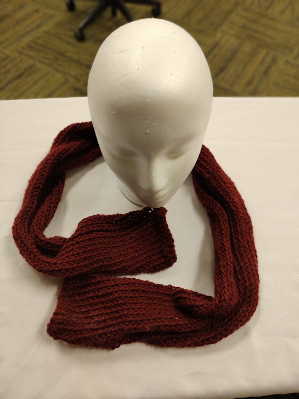 Handmade Burgandy Tube Scarf
