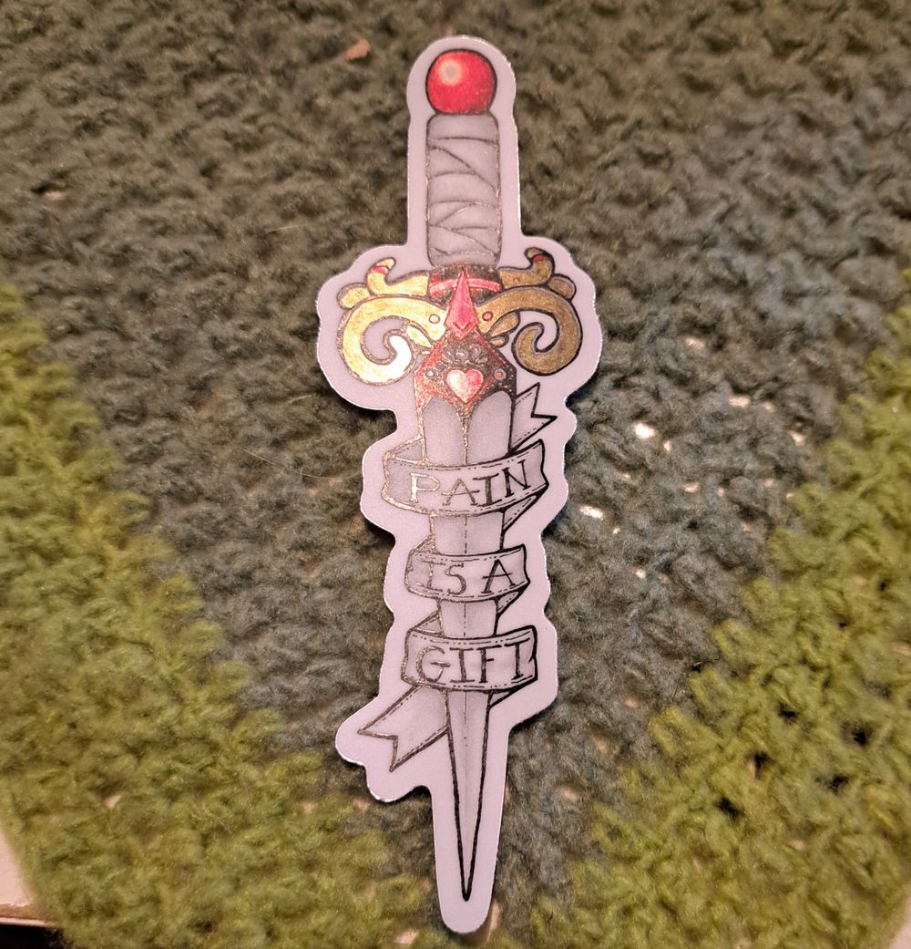 Holographic sticker: dagger