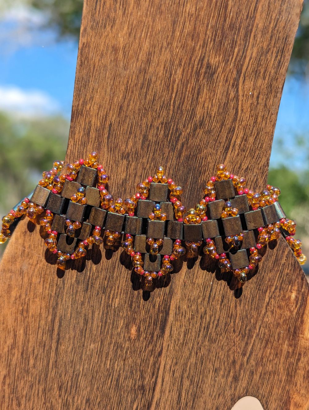 Exotic Moroccan Tiles Beaded Bracelet