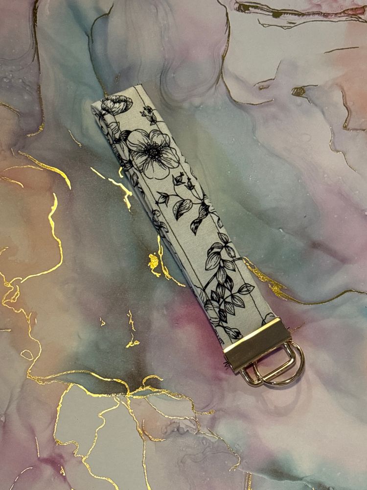 Inked Flowers keychain