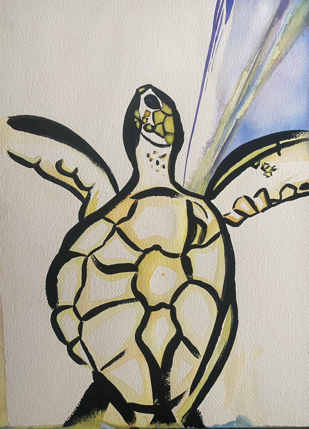Sea Turtle Digital Download (Yellow and Purple)