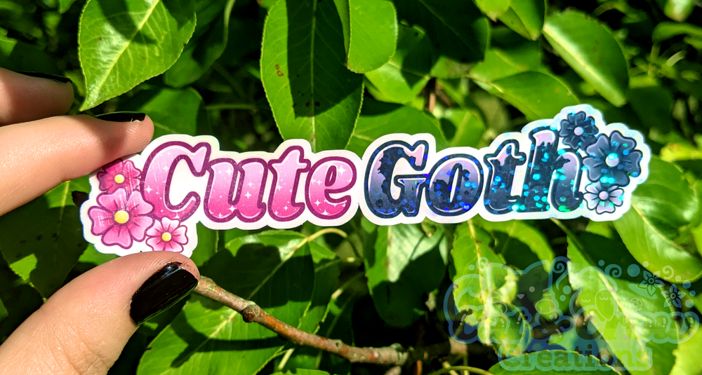Cute Goth | Waterproof Holographic Vinyl Sticker