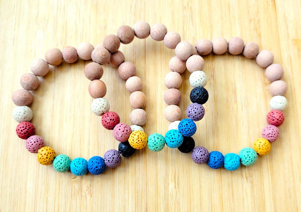 Rainbow Rising Lava Bead Diffuser Bracelet 