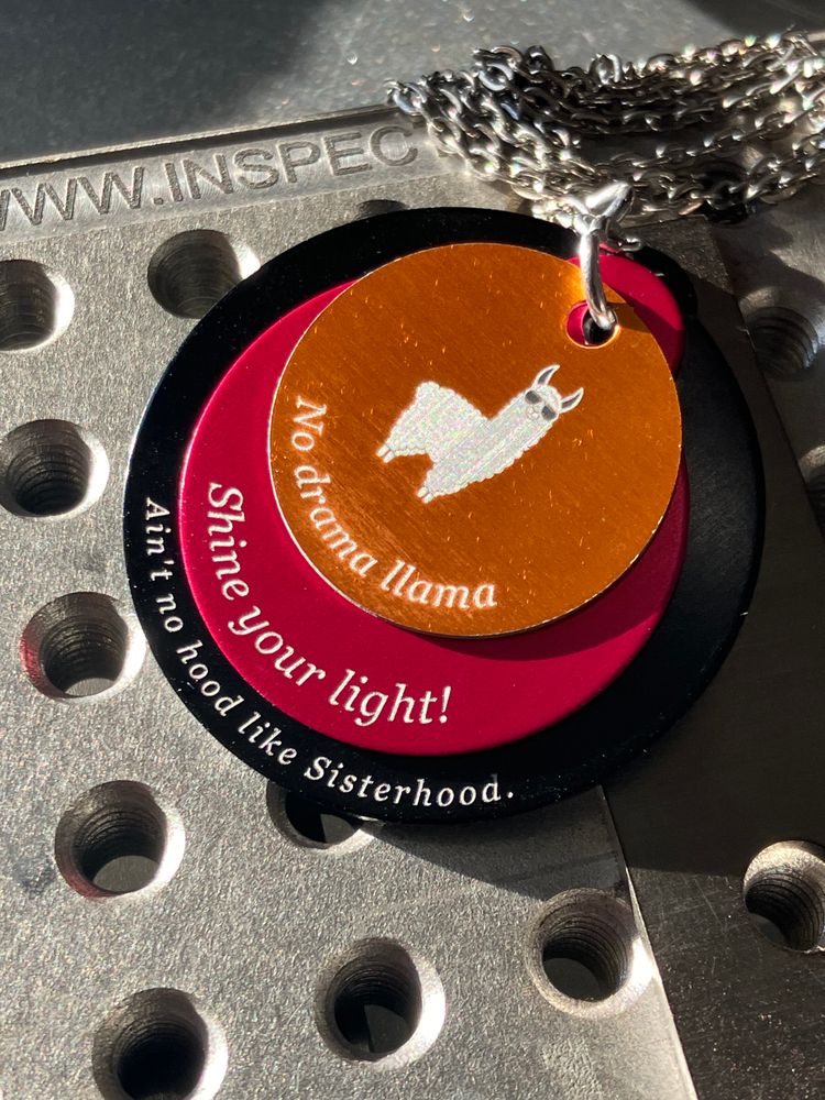 Layered Llama keychain or necklace