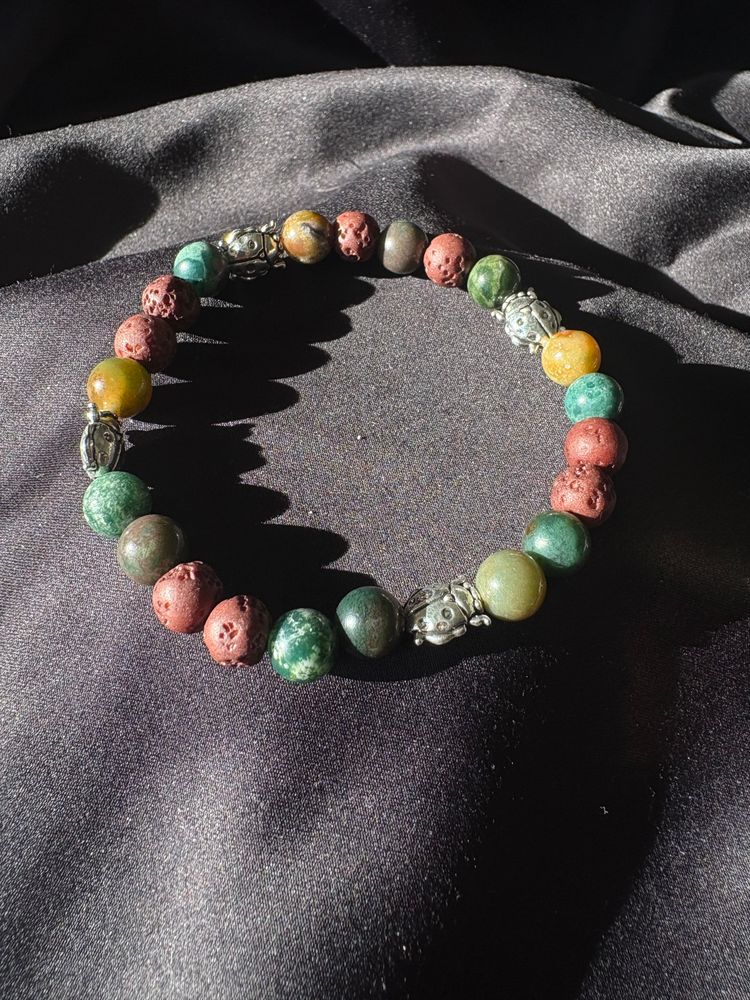 Diffuser Bracelet with Essential Oil Blend - Jasper & Lava Stone - Large