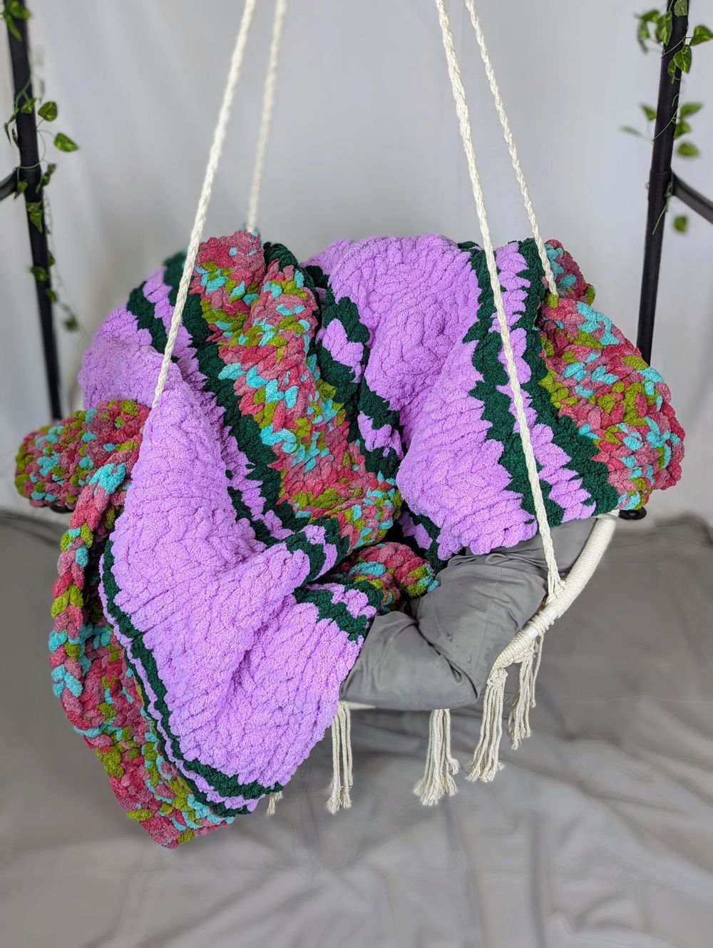 Fairy Garden Hand-Knit Blanket - Enchanting Whimsy in Every Stitch