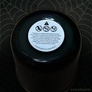 Wooden Wick Candle by Gory Dreadful Candle Co
