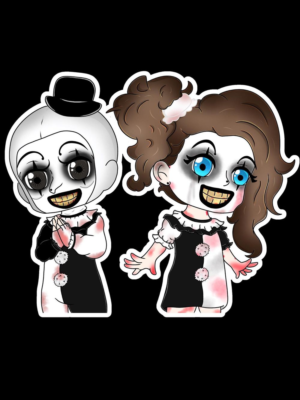 Terrifying Clown Cuties Decorative Waterproof Sticker