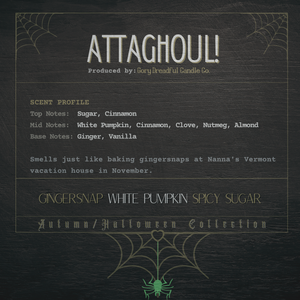 Attaghoul Wooden Wick Candle by Gory Dreadful Candle Co