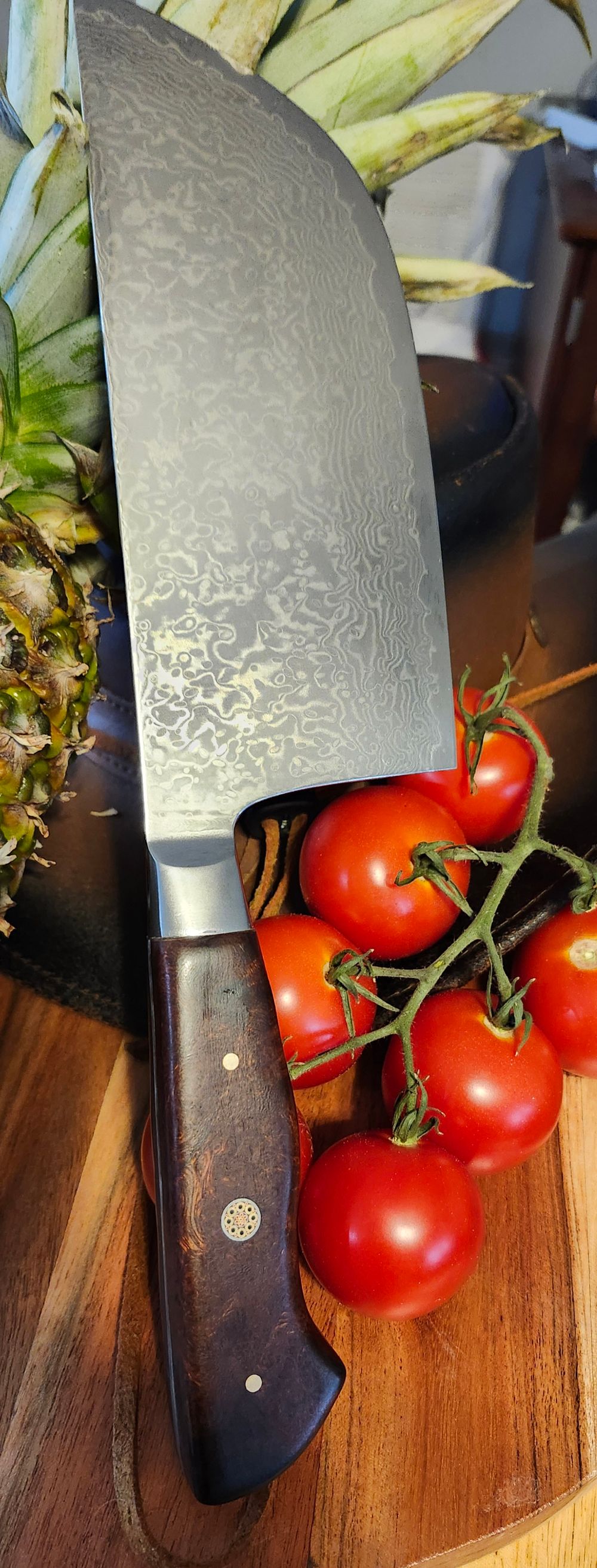 Cleaver 67 Layer Damascus with Desert Ironwood Burl Handles 