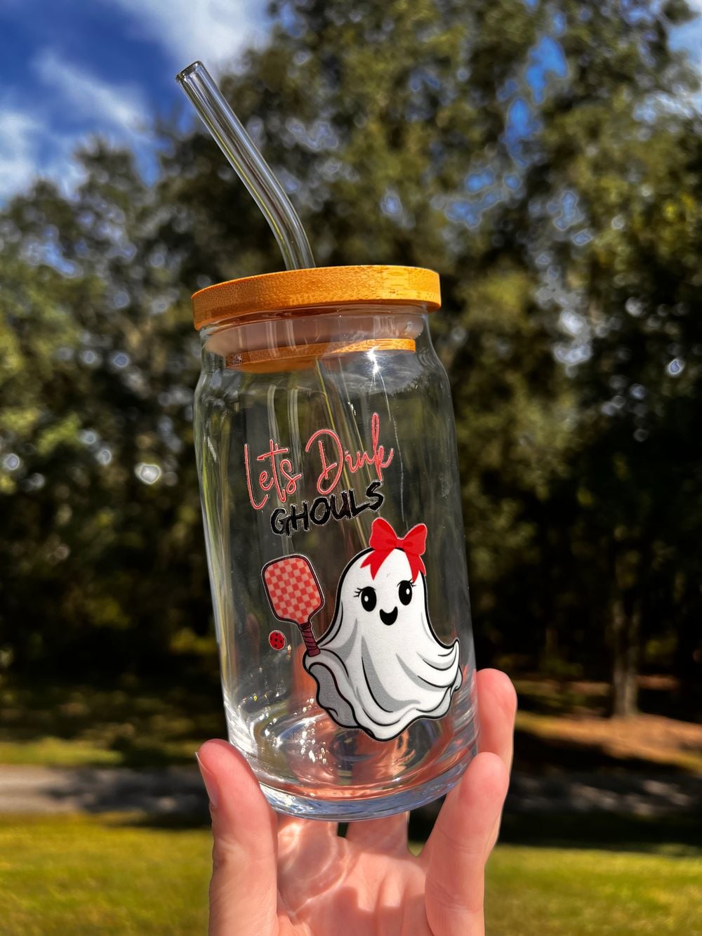 Let’s Dink Ghouls Glass