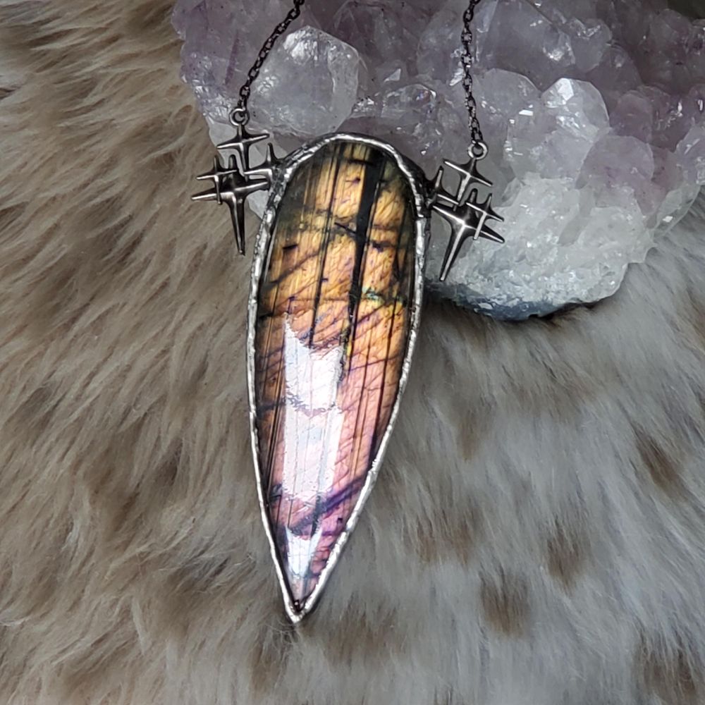Beacon - Exquisite Labradorite & Silver Soft Solder Statemen...