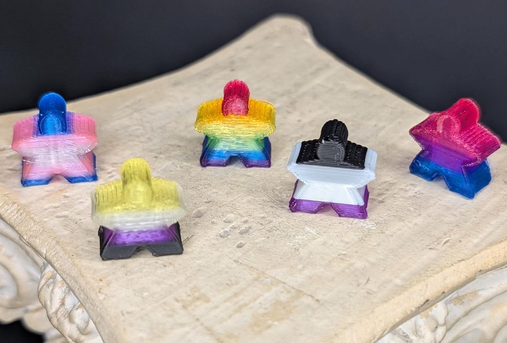 3D Printed Pride Meeple, set of 10